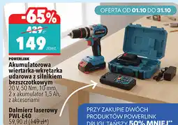 Biedronka Akumulatorowa wiertarka-wkrętarka udarowa z silnikiem bezszczotkowym Powerlink oferta