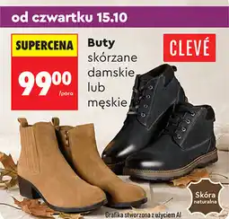 Biedronka Buty skórzane damskie lub męskie Clevé oferta