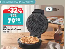 Biedronka HUSLOG Gofrownica 5 serc czarna oferta
