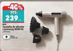 Biedronka Suszarka do włosów z jonizacją MPM MSW-26 perłowa oferta