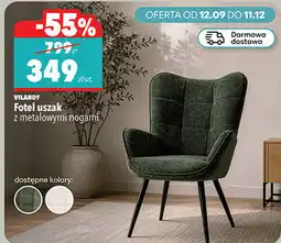 Biedronka VILANDY Fotel uszak z metalowymi nogami oferta