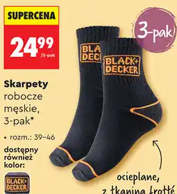 Biedronka Skarpety robocze męskie, 3-pak BLACK+DECKER oferta