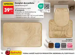 Biedronka Komplet dywaników łazienkowych oferta