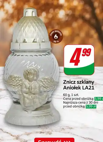 Znicz szklany Aniołek LA21
