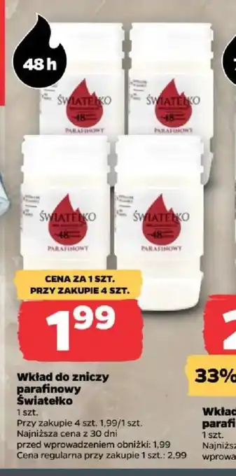 Wkład do zniczy parafinowy Światełko