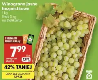 Winogrona jasne bezpestkowe