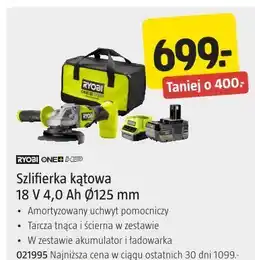 Jula Szlifierka kątowa RYOBI ONE+ HP 18 V 4,0 Ah Ø125 mm oferta