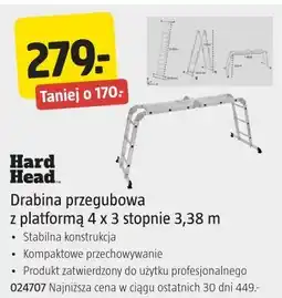Jula Hard Head Drabina przegubowa z platformą 4 x 3 stopnie 3,38 m oferta