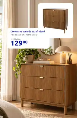 Action Drewniana komoda z szufladami 70 x 36 x 70 cm oferta