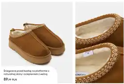 Sinsay Śniegowce przed kostkę na platformie z naturalnej skóry i ociepleniem z wełną Sinsay oferta