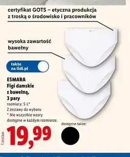 Lidl Figi damskie z bawełną 3-pak Esmara oferta