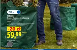 Lidl Jeansy robocze męskie z bawełną Parkside oferta