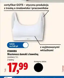 Lidl Biustonosz damski z bawełną Esmara oferta