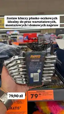 Biedronka Zestaw kluczy płasko-oczkowych Niteo z ruchomą głowicą oferta