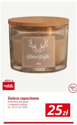 KiK Świeca zapachowa drewniana pokrywka z motywem renifera oferta