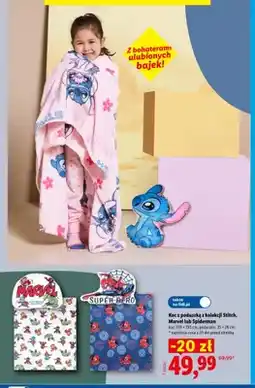 Lidl Koc z poduszką z kolekcji Stitch oferta
