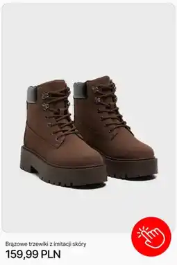Cropp Brązowe trzewiki z imitacji skóry Cropp oferta