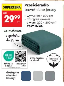 Biedronka Prześcieradło bawełniane jersey 160x200 cm Smukee oferta