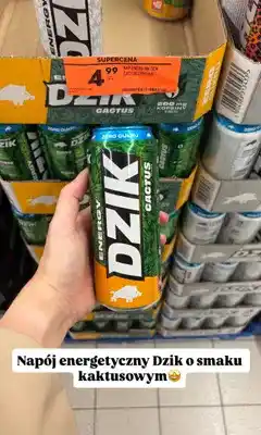 Biedronka Napój energetyczny Dzik Cactus Zero oferta