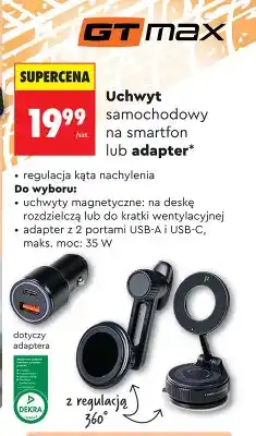 Biedronka Uchwyt samochodowy na smartfon magnetyczny na deskę rozdzielczą Gt Max oferta