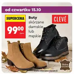 Biedronka Buty skórzane damskie Clevé oferta