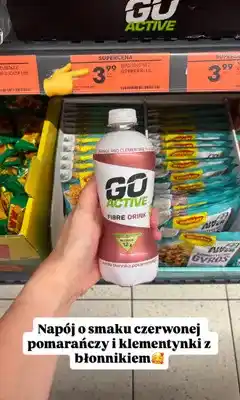 Biedronka Napój Go Active Fibre Drink czerwona pomarańcza i klementynka oferta