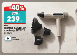 Biedronka Suszarka do włosów z jonizacją MSW-26 perłowa Mpm oferta