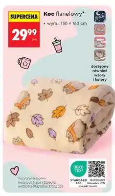 Biedronka Koc flanelowy 130x160 cm Pusheen oferta