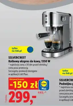 Lidl Kolbowy ekspres do kawy Silvercrest 1350W oferta