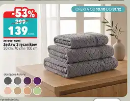 Biedronka Zestaw 3 ręczników 50 cm 70 cm i 100 cm Art Soft Home oferta