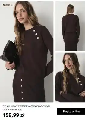 Dzianinowy sweter w czekoladowym odcieniu brązu Greenpoint