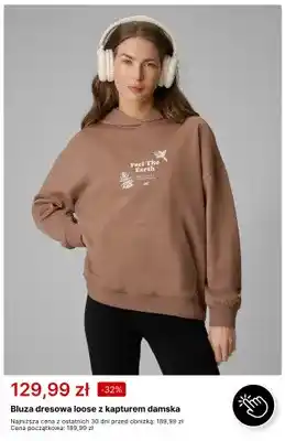 Bluza dresowa loose z kapturem damska 4F