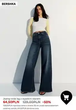 Bershka Jeansy wide leg z wysokim stanem Bershka oferta