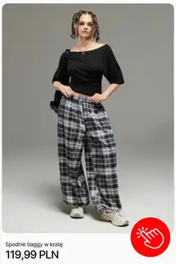 Cropp Spodnie baggy w kratę Cropp oferta