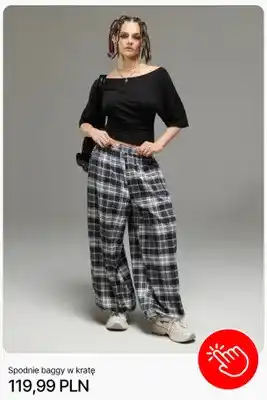 Spodnie baggy w kratę Cropp