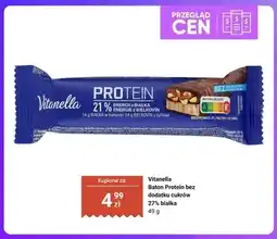 Biedronka Baton Protein bez dodatku cukrów 27% białka Vitanella oferta