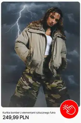 Kurtka bomber z elementami sztucznego futra Cropp
