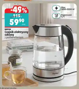 Biedronka Czajnik elektryczny szklany 1,7 l z podświetleniem Hoffen oferta