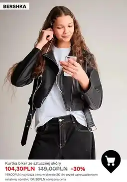 Bershka Kurtka biker ze sztucznej skóry Bershka oferta