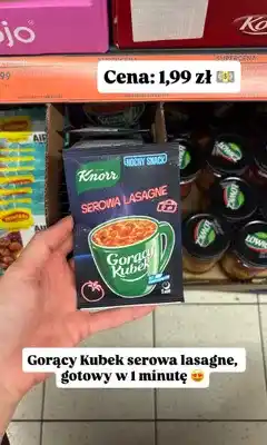 Biedronka Zupa błyskawiczna Knorr Gorący Kubek Nocny Snack Serowa Lasagne oferta