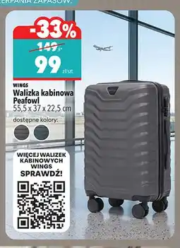 Biedronka Walizka kabinowa Peafowl 55,5x37x22,5 cm Wings oferta
