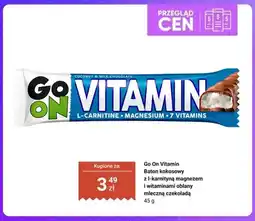 Biedronka Baton kokosowy z l-karnityną magnezem i witaminami oblany mleczną czekoladą Go On Vitamin oferta
