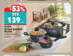 Biedronka Zestaw garnków Marble 6 elementów czarne Mg Home oferta