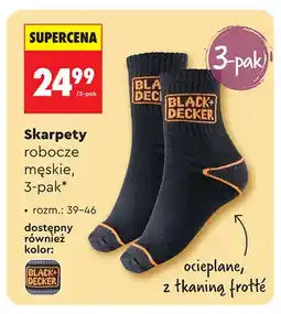 Biedronka Skarpety robocze męskie 3-pak Black+Decker oferta