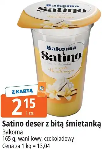 Satino deser z bitą śmietanką Bakoma