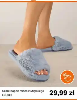 Born2be Szare kapcie Vices z miękkiego futerka oferta