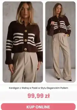 Renee Kardigan z wełną w paski w stylu eleganckim Pallem Renee oferta