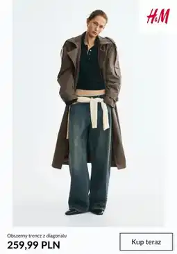 H&M Obszerny trencz z diagonalu H & M oferta