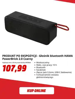 Media Markt Głośnik bluetooth HAMA PowerBrick 2.0 Czarny oferta