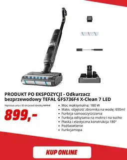 Media Markt Odkurzacz bezprzewodowy TEFAL GF5736F4 X-Clean 7 LED oferta